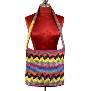 Vintage The Sak Shoulderbag Purse Crossbody Crochet Multicolor Single Strap